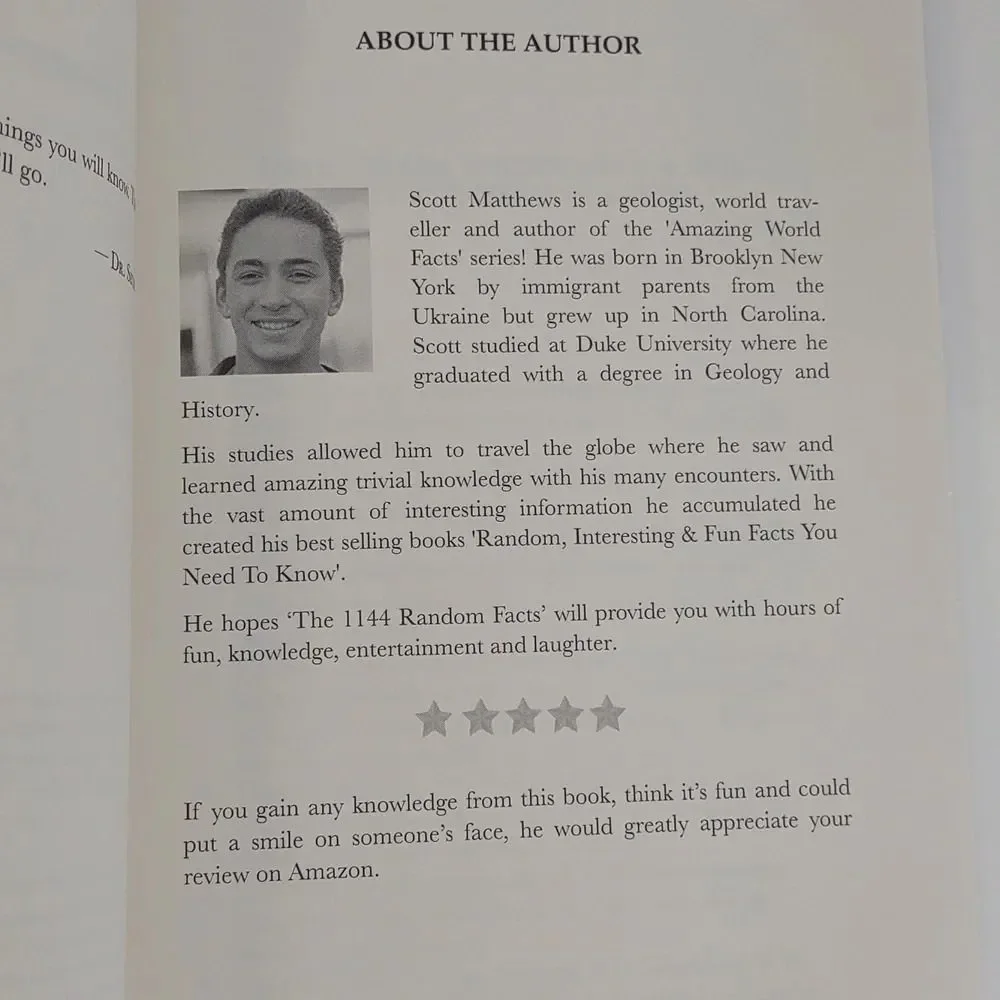 Interesting and Fun Facts You Need to know Book 1144 Random